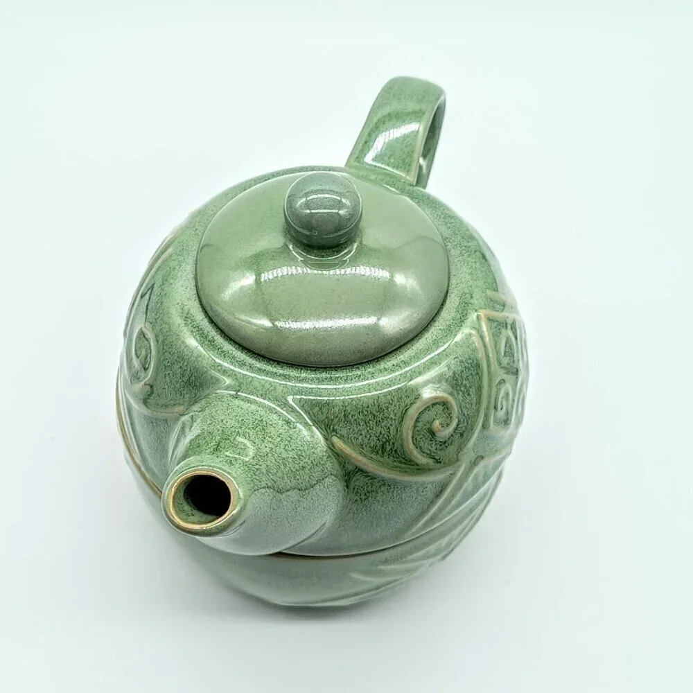 Pier 1 Sage Green Stoneware Stackable Teapot Cup For One NWT
